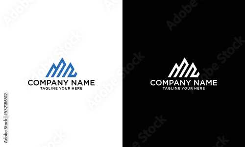Letter MN Logo Symbol. Initial Monogram Logo. Vector logo for business and company identity on a black and white background.