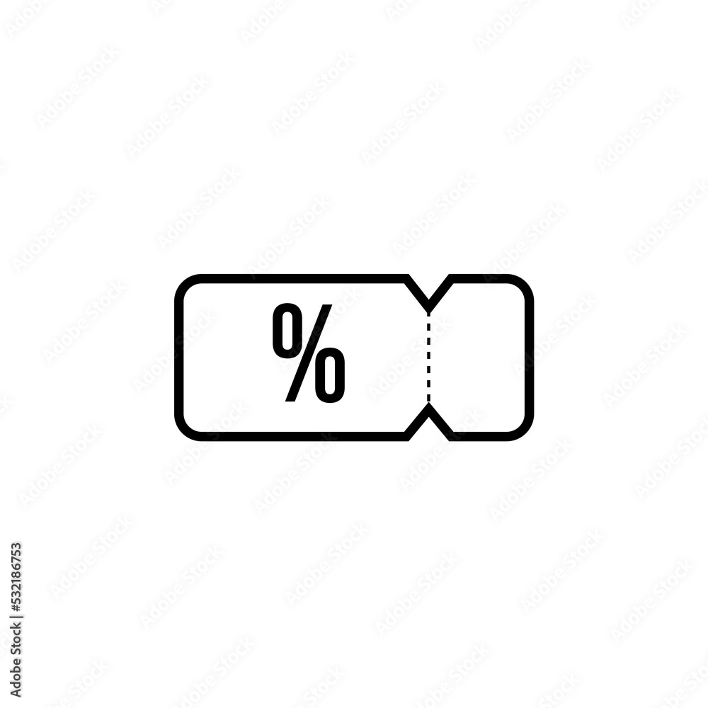 discount coupon voucher icon black and white isolated