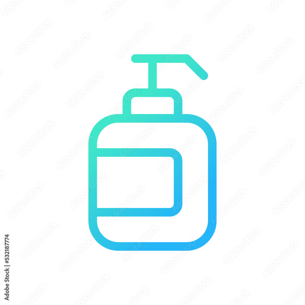 Hand sanitizer pixel perfect gradient linear ui icon. Liquid disinfectant. Pump bottle package. Line color user interface symbol. Modern style pictogram. Vector isolated outline illustration Hand sanitizer pixel perfect gradient linear ui icon. Liquid disinfectant. Pump bottle package. Line color user interface symbol. Modern style pictogram. Vector isolated outline illustration