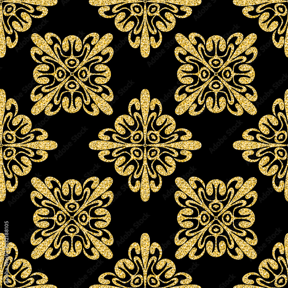 seamless pattern black gold shimmer color, luxury tile mosaic arabesque symmetrical glitter square pattern for design seamless pattern black gold shimmer color, luxury tile mosaic arabesque symmetrical glitter square pattern for design
