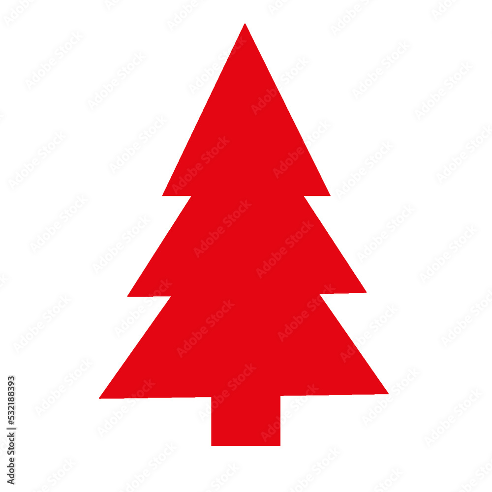 Christmas tree isolated on white background. Red christmas tree. Xmas Christmas tree isolated on white background. Red christmas tree. Xmas
