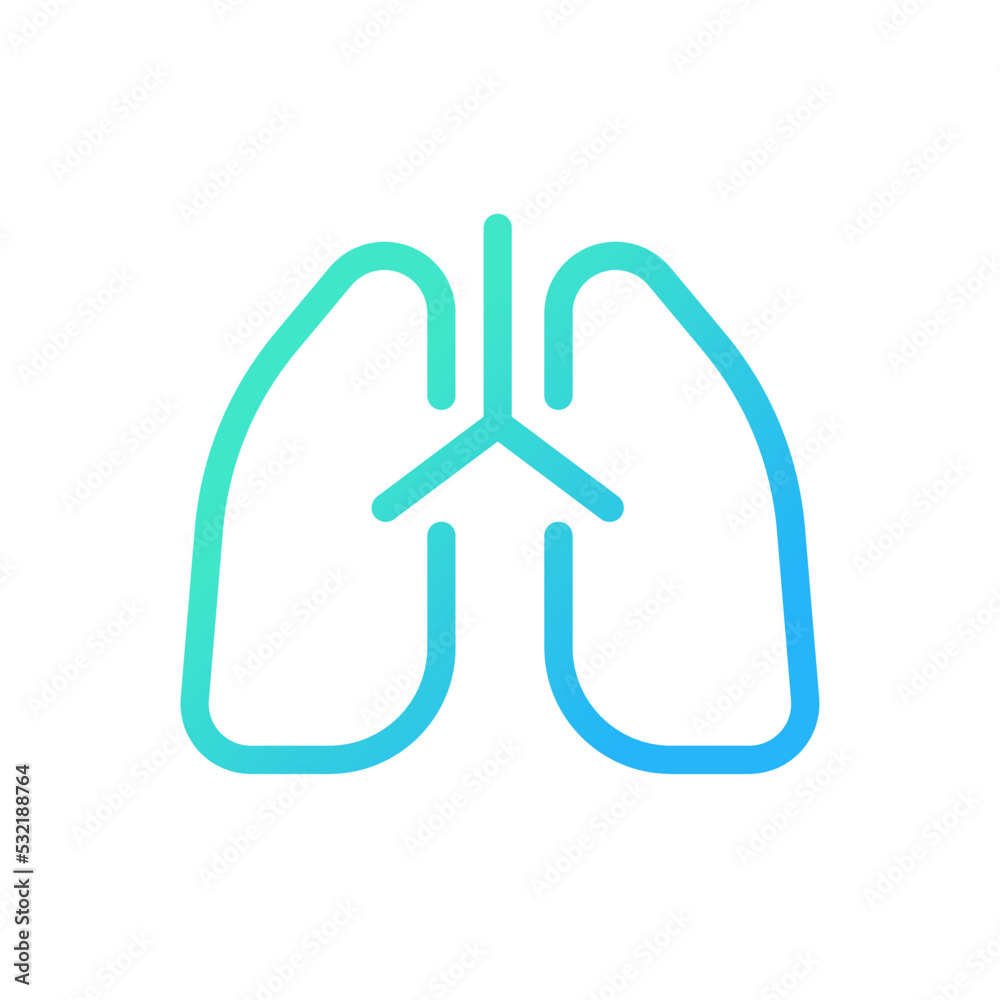 Lungs pixel perfect gradient linear ui icon. Checkup of respiratory system. Pneumonia treatment. Line color user interface symbol. Modern style pictogram. Vector isolated outline illustration Lungs pixel perfect gradient linear ui icon. Checkup of respiratory system. Pneumonia treatment. Line color user interface symbol. Modern style pictogram. Vector isolated outline illustration