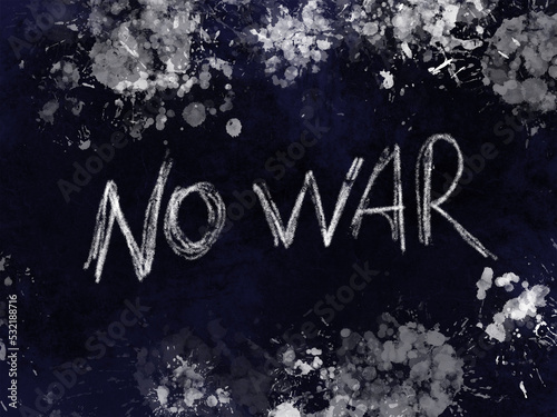 No war on black background. Perfect for card, banner, template, decoration, print, cover, web, element design.