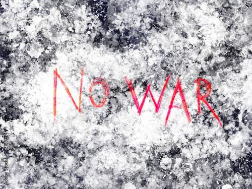 No war on white splash background. Perfect for card, banner, template, decoration, print, cover, web, element design.