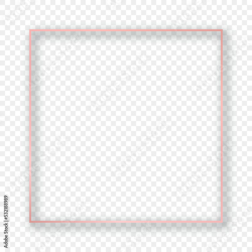Rose gold glowing square frame