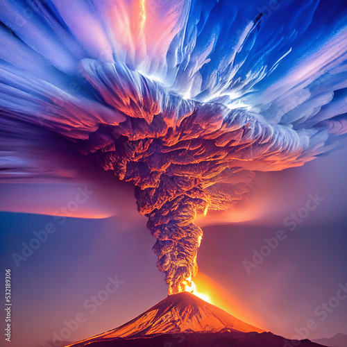 Tela Volcano eruption, beautiful nature background