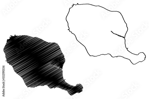 Filicudi island (Italian Republic, Italy, Sicily, Aeolian archipelago) map vector illustration, scribble sketch Isola di Filicudi map