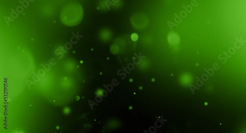 Green Lens flare particles. Abstract background © daboost