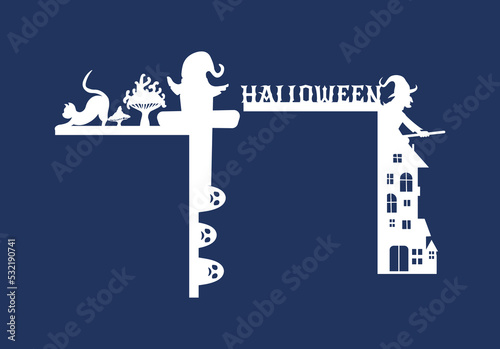 Laser Cut Halloween door Corner border collection,