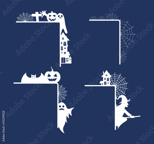 Laser Cut Halloween door Corner border collection,