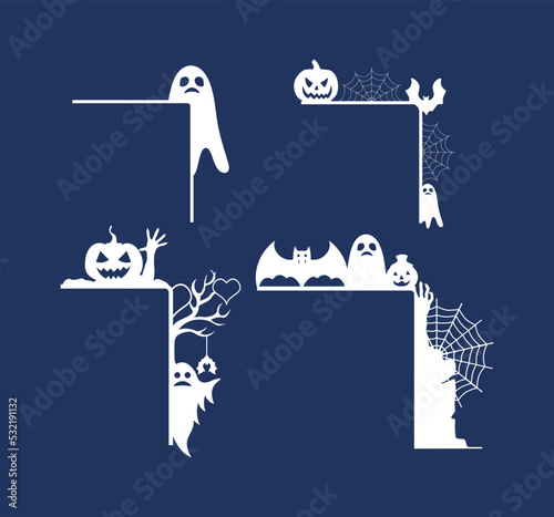 Laser Cut Halloween door Corner border collection,