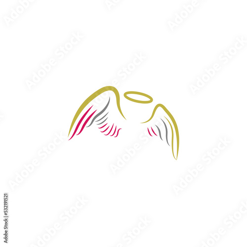 Angel wings icon logo design