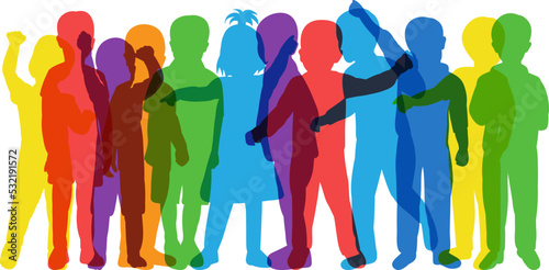 kids silhouette boys and girls