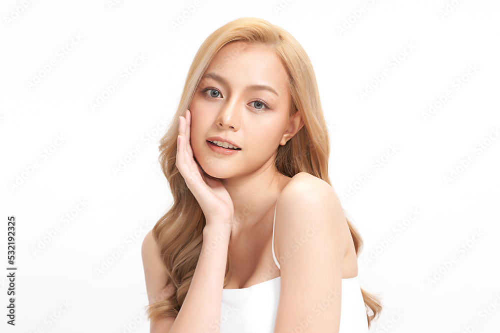 Beautiful young asian woman with clean fresh skin on white background, Face care, Facial treatment, Cosmetology, beauty and spa, Asian women portrait. Beautiful young asian woman with clean fresh skin on white background, Face care, Facial treatment, Cosmetology, beauty and spa, Asian women portrait.