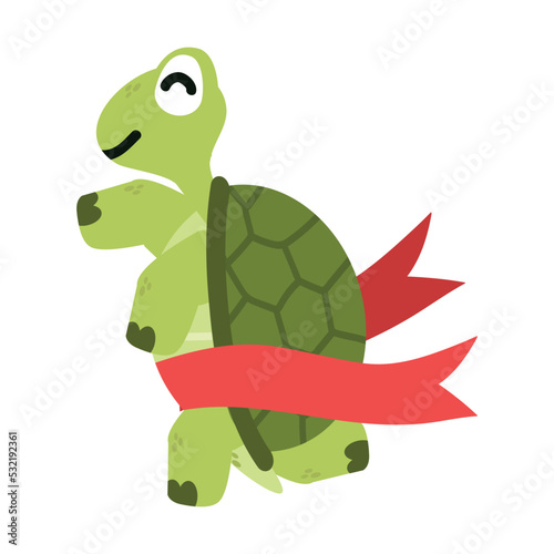 turtle wild  animal run to the finish ribbon line