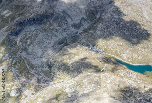 glider in flight over Gavia pass , Italy