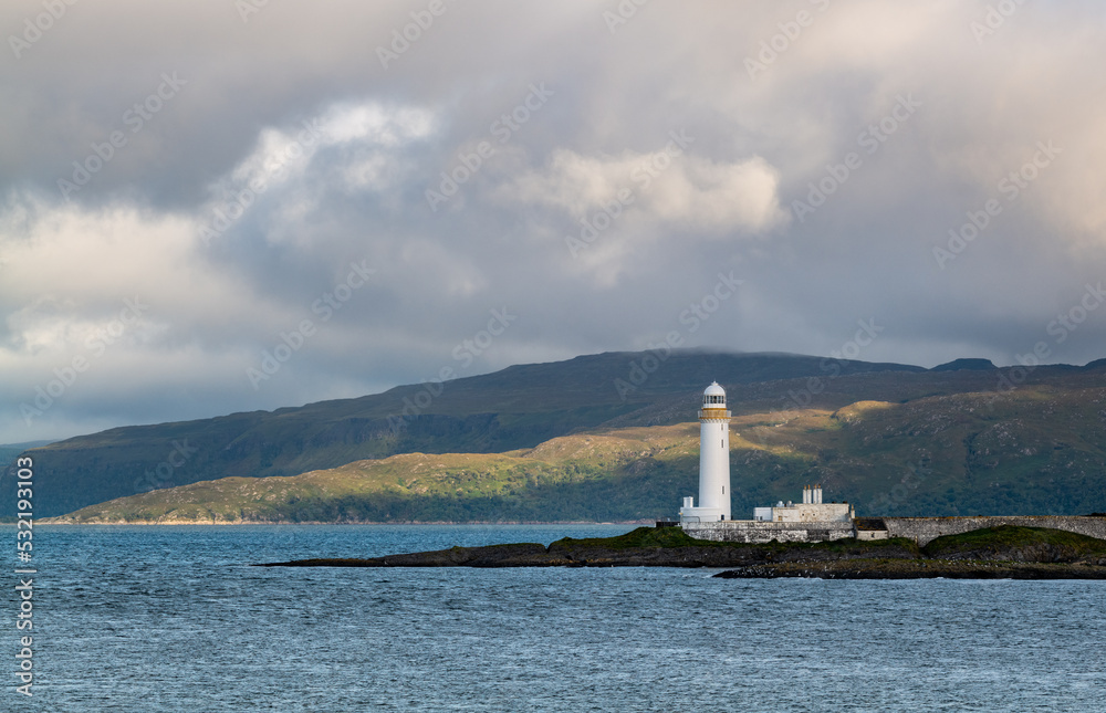 14 September 2022. Eilean Musdile, Highlands and Islands, Scotland. This is Lismore Lighthouse on the Isle of Eilean Musdile near Oban.