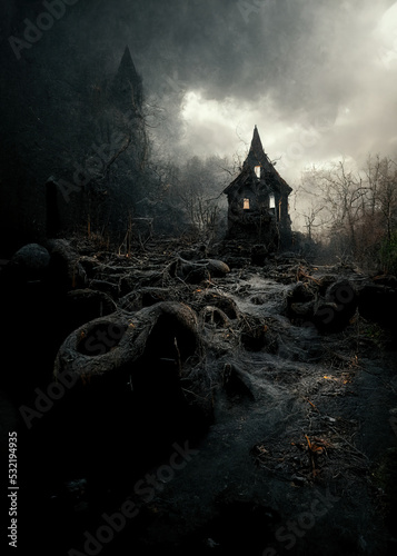 Ancient Ethnic Horror Symbols 3D illustration Printable Poster