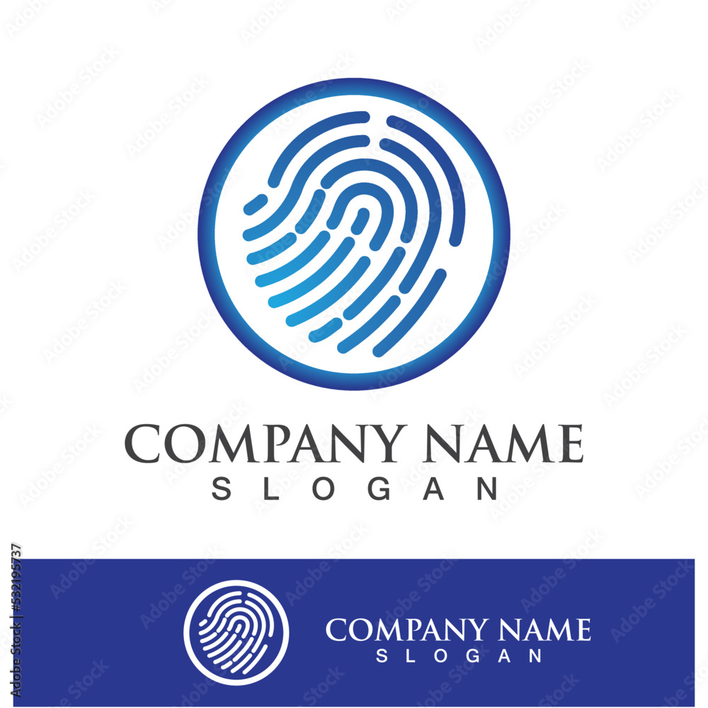 Fingerprint logo vector illustration icon Fingerprint logo vector illustration icon