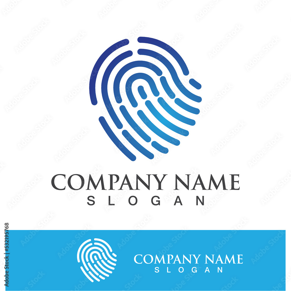 Fingerprint logo vector illustration icon Fingerprint logo vector illustration icon