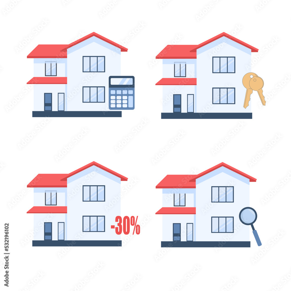 House vector icon in flat style isolated on white background. House vector icon in flat style isolated on white background.