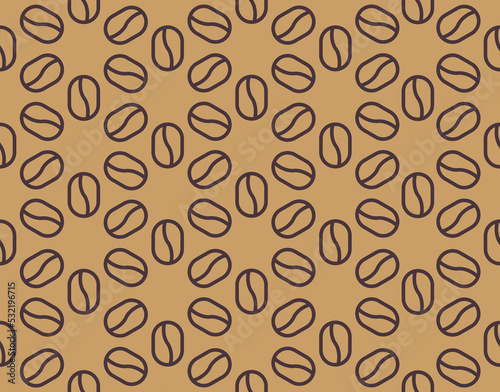 Coffee beans seamless pattern design, vector background