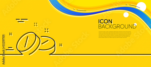 Medical tablet line icon. Abstract yellow background. Medicine drugs sign. Pharmacy medication symbol. Minimal medical tablet line icon. Wave banner concept. Vector