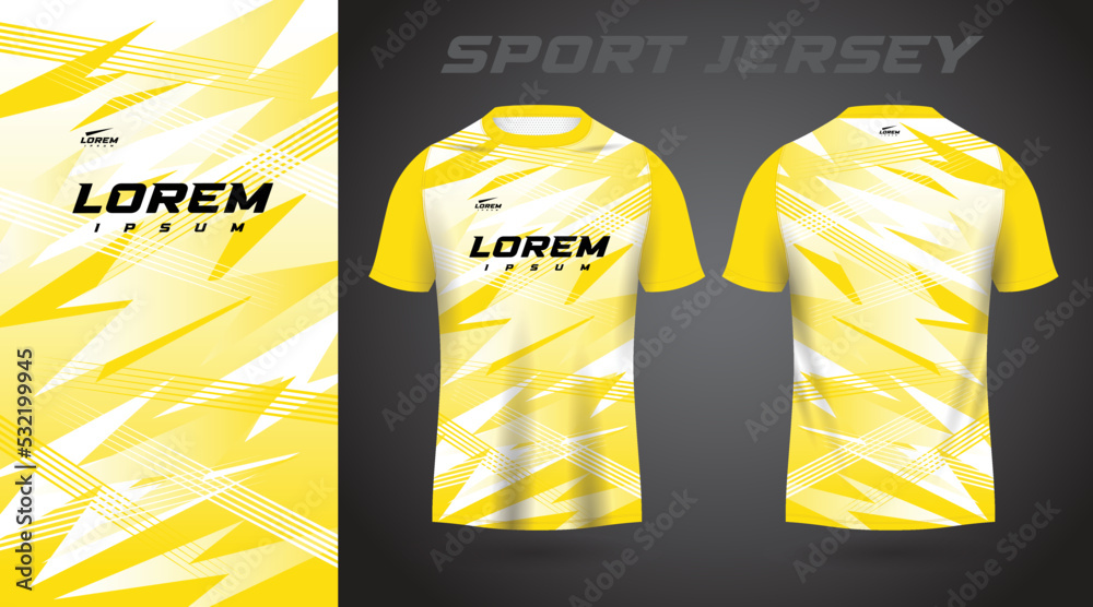 yellow shirt sport jersey design Stock Vector
