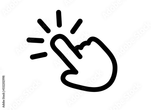 Hand click icon. Vector mouse pointer symbol photo
