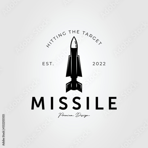 guided missile or rocket launcher logo vector illustration .