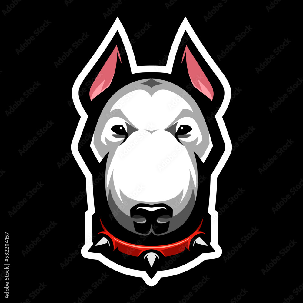 Bull terrier head icon. Dog logo. Fighting dogs label, sport mascot. T-shirt print. Bull terrier head icon. Dog logo. Fighting dogs label, sport mascot. T-shirt print.
