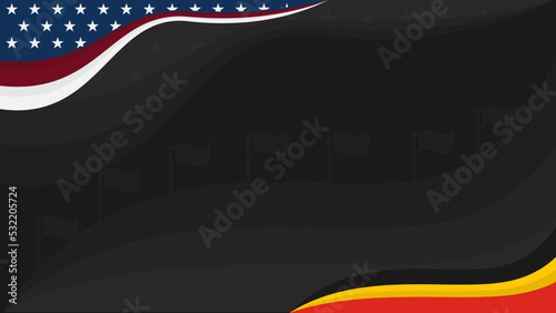 USA and German Flag Background with copy space area. Suitable to use on German American day event