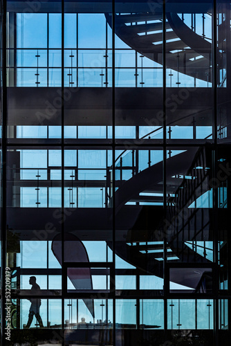 Copenhagen, Denmark People in a modern office building in the Fisketorvet district. photo