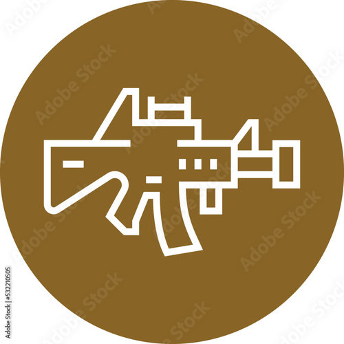 Semi-Automatic Rifle Outline Icon