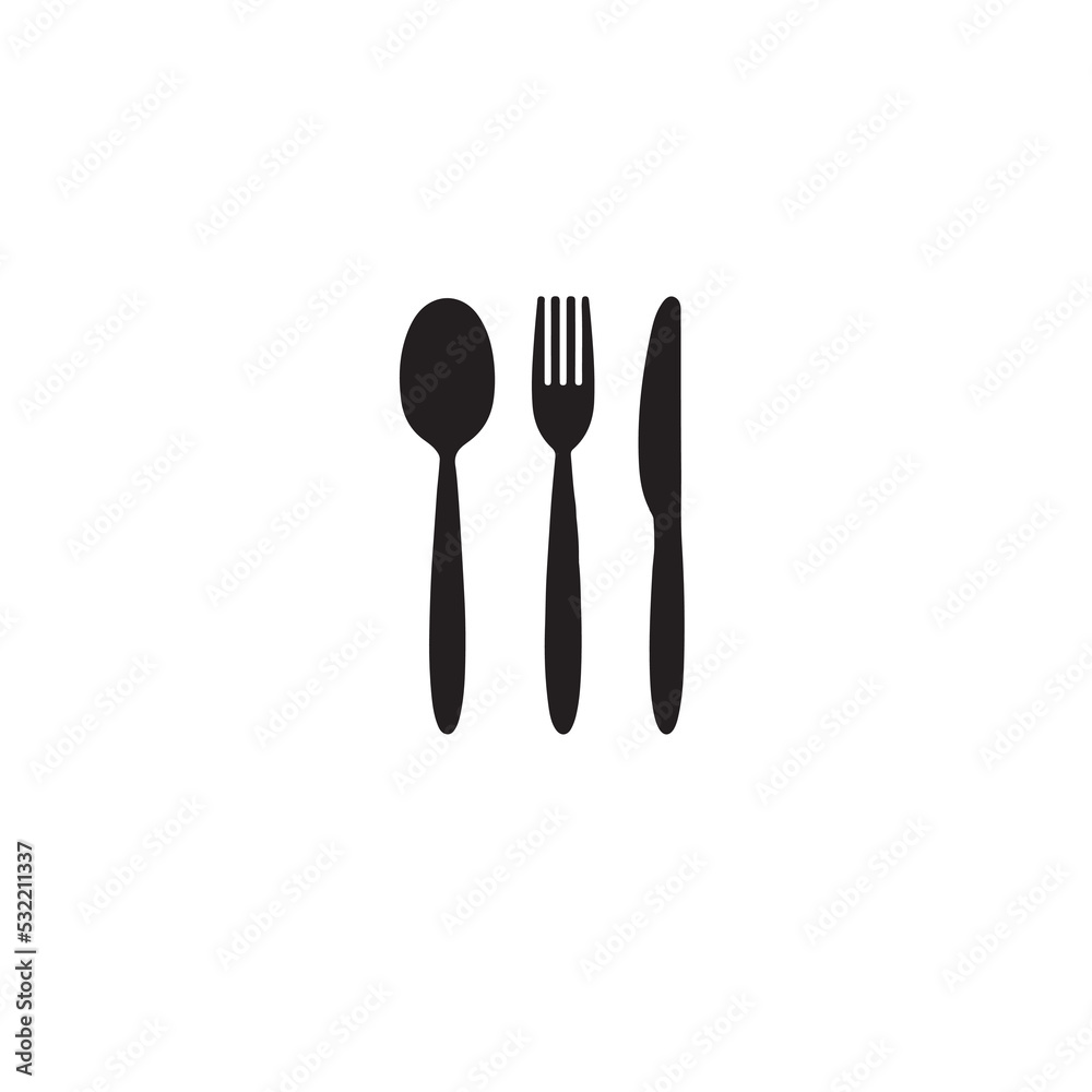 fork knife and spoon icon sign symbol vector illustration on white background. fork knife and spoon icon sign symbol vector illustration on white background.