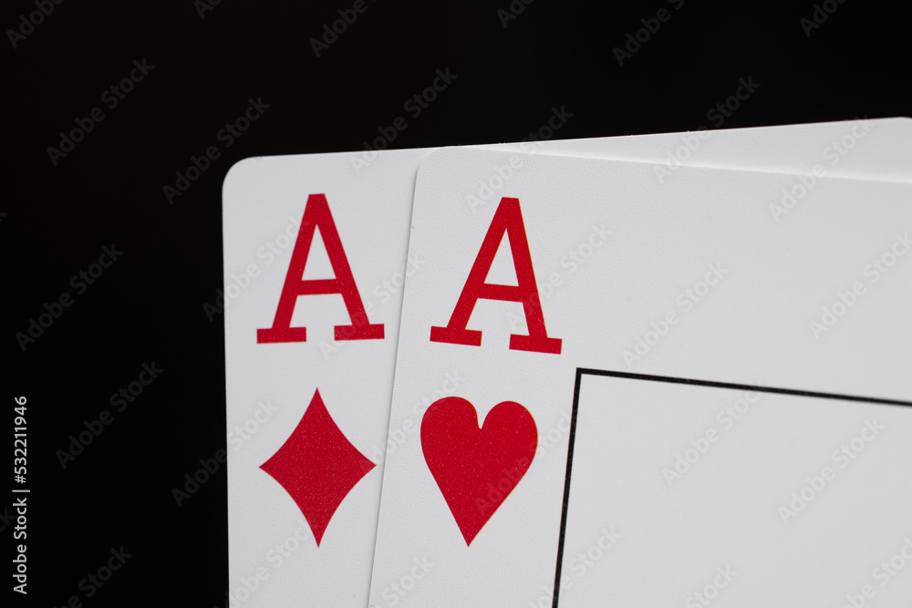 Obraz premium Playing cards on a black background