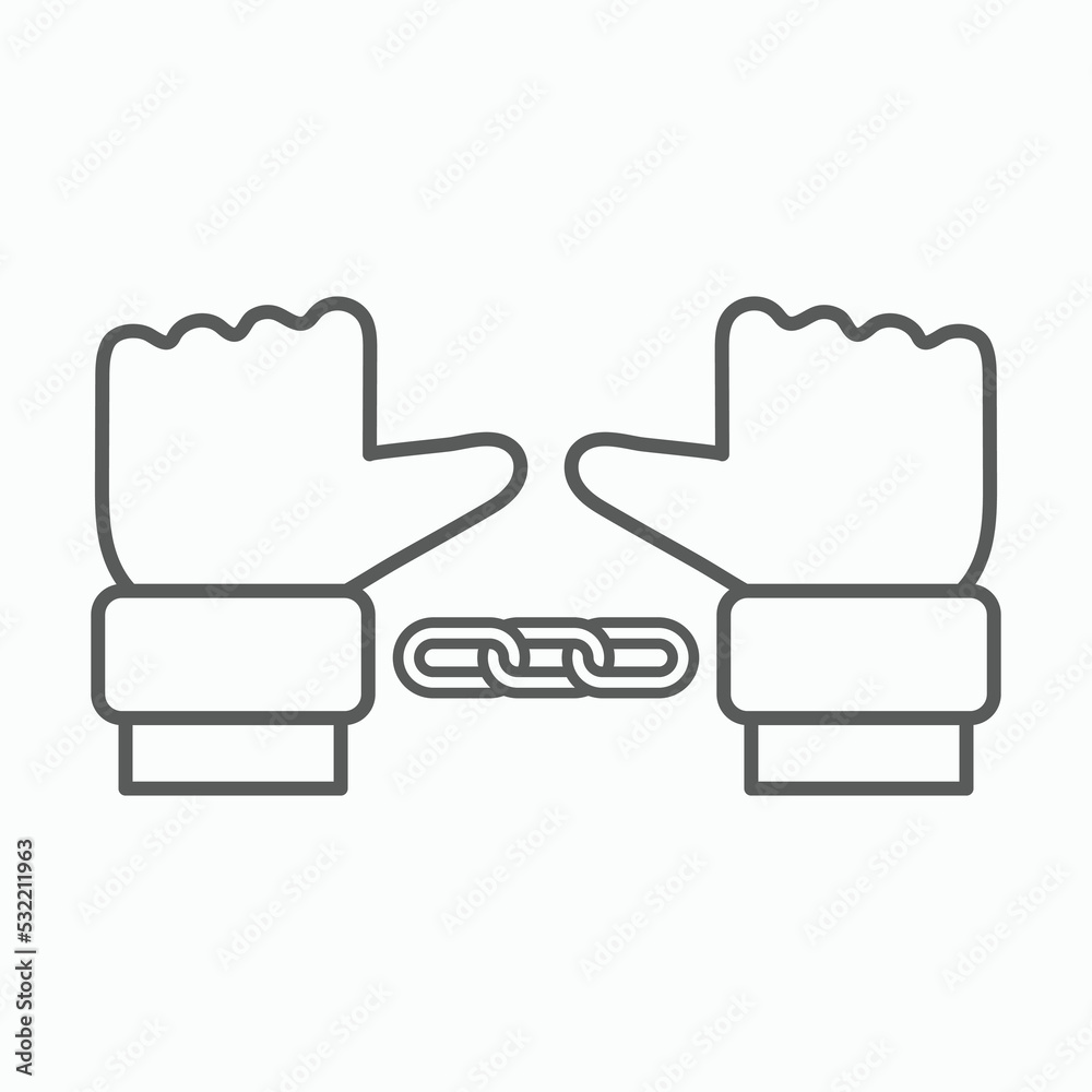 Handcuffs icon, manacles vector, shackles illustration