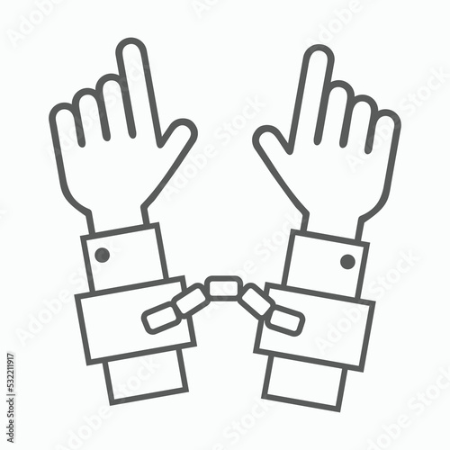 Handcuffs icon, manacles vector, shackles illustration