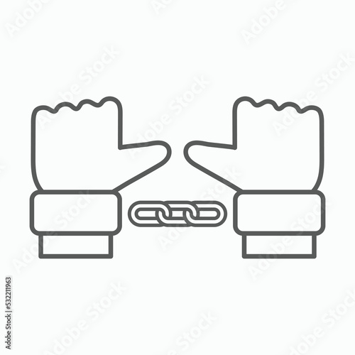 Handcuffs icon, manacles vector, shackles illustration