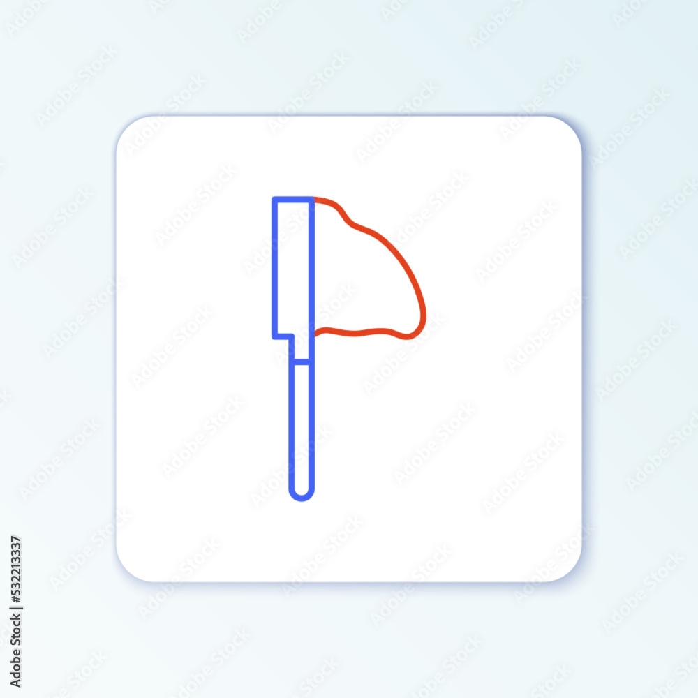 Line Fishing net with fish icon isolated on white background. Colorful outline concept. Vector