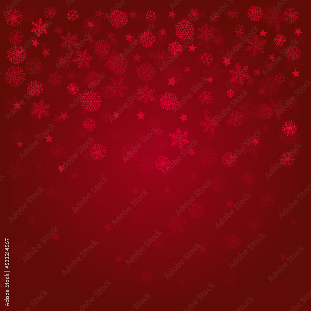 Christmas snow red background. Winter snowflakes subtle frame, greeting card, party event decoration. New Year Holidays gift coupon backdrop. Noel Vector illustration Christmas snow red background. Winter snowflakes subtle frame, greeting card, party event decoration. New Year Holidays gift coupon backdrop. Noel Vector illustration