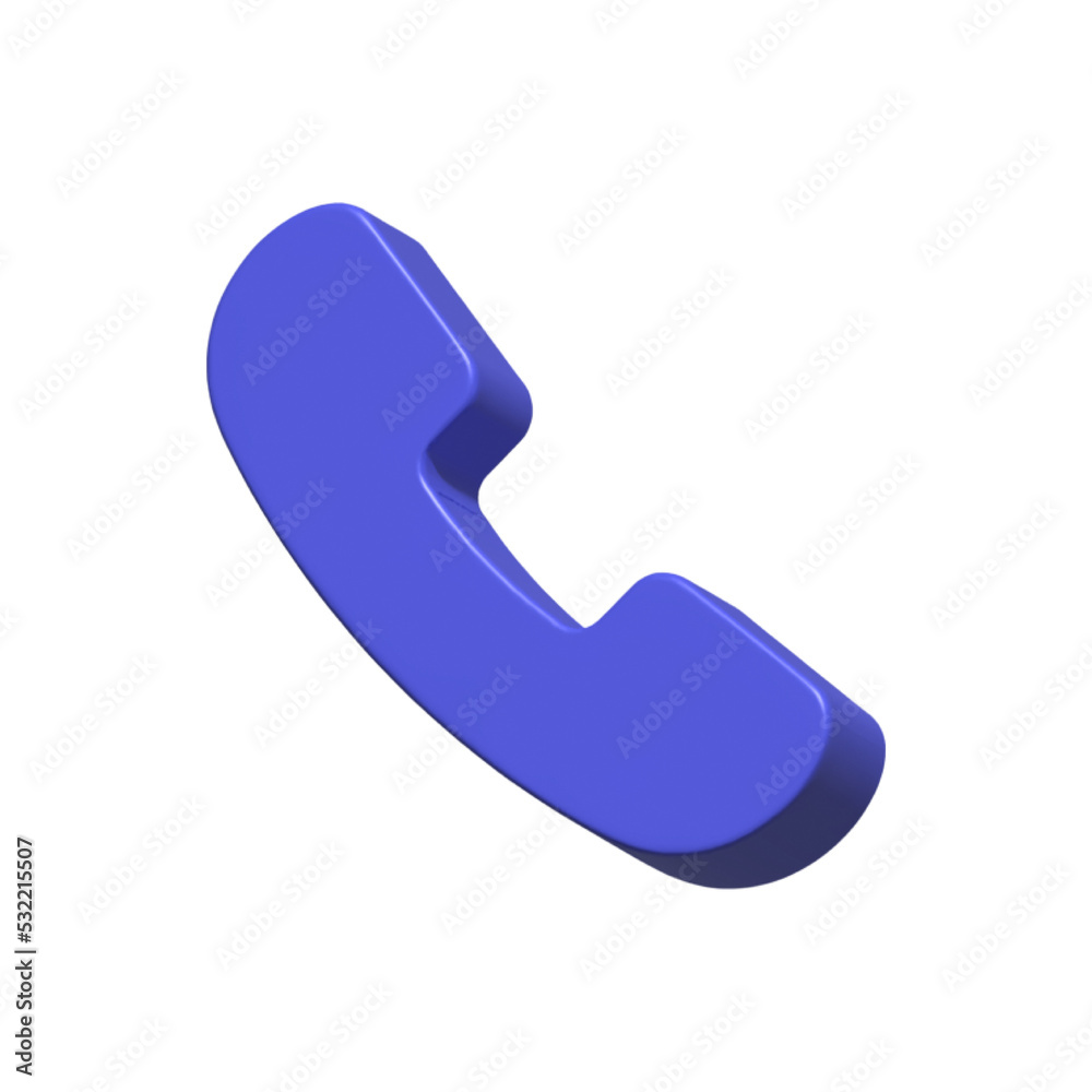 3d blue phone icon 3d blue phone icon
