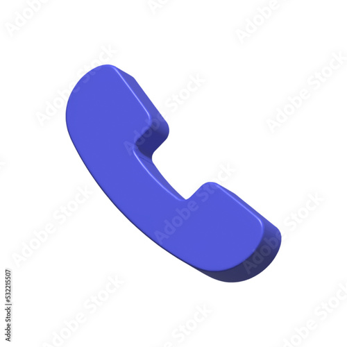 3d blue phone icon