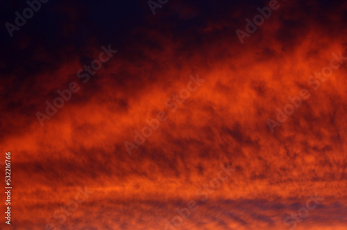 abstract background with fiery clouds at sunset 