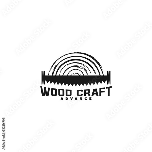 silhouette wood craft logo business vector design template. creative lumberjack icon logo design vector illustration with flat, unique and vintage styles isolated on white background.