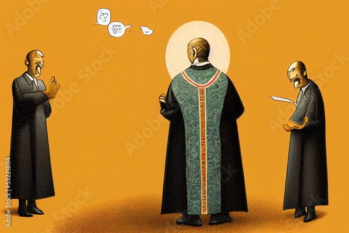 Obraz na plátně Clergy ,Toon illustration V1 High quality 2d illustration
