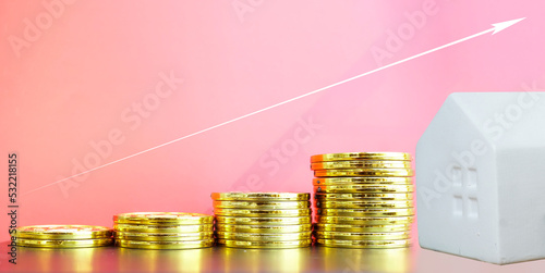 Home and stack coin , Business investment for fund of real estate concept.