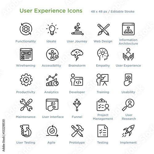 User Experience Icons - Outline