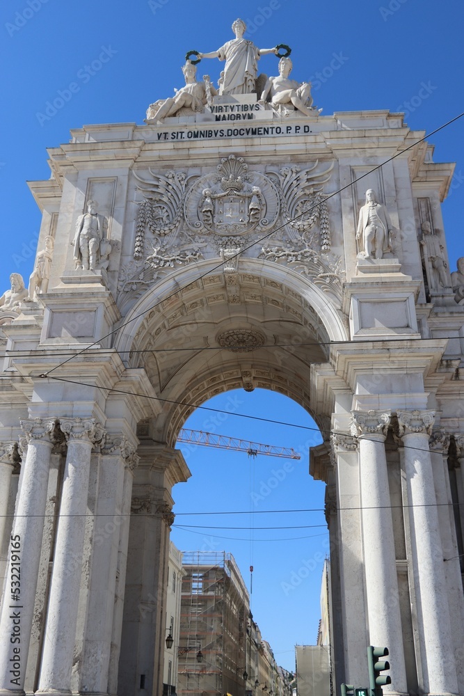 arch of Lisbon in Portugal 
