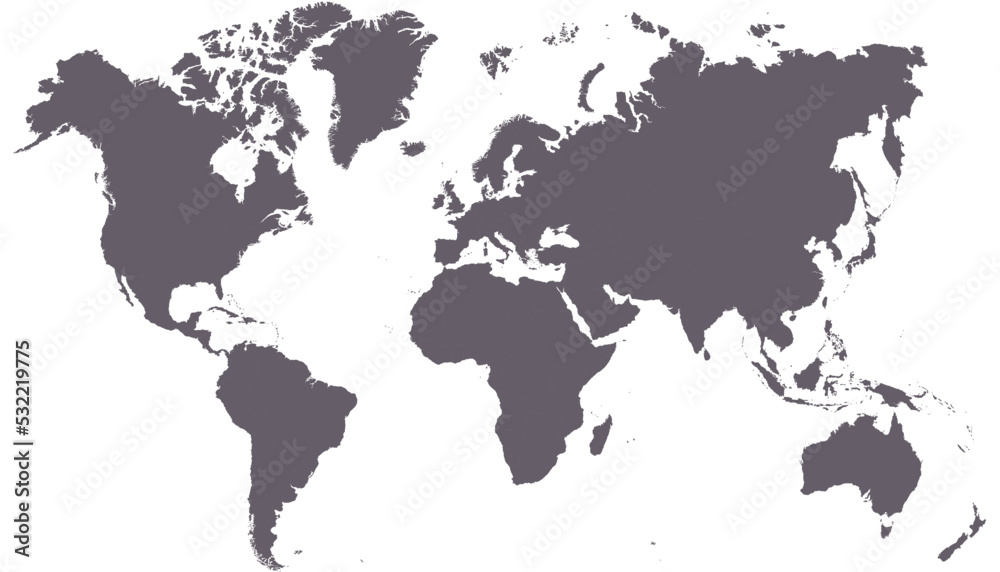 Obraz premium World map. Silhouette map. Color vector modern. 